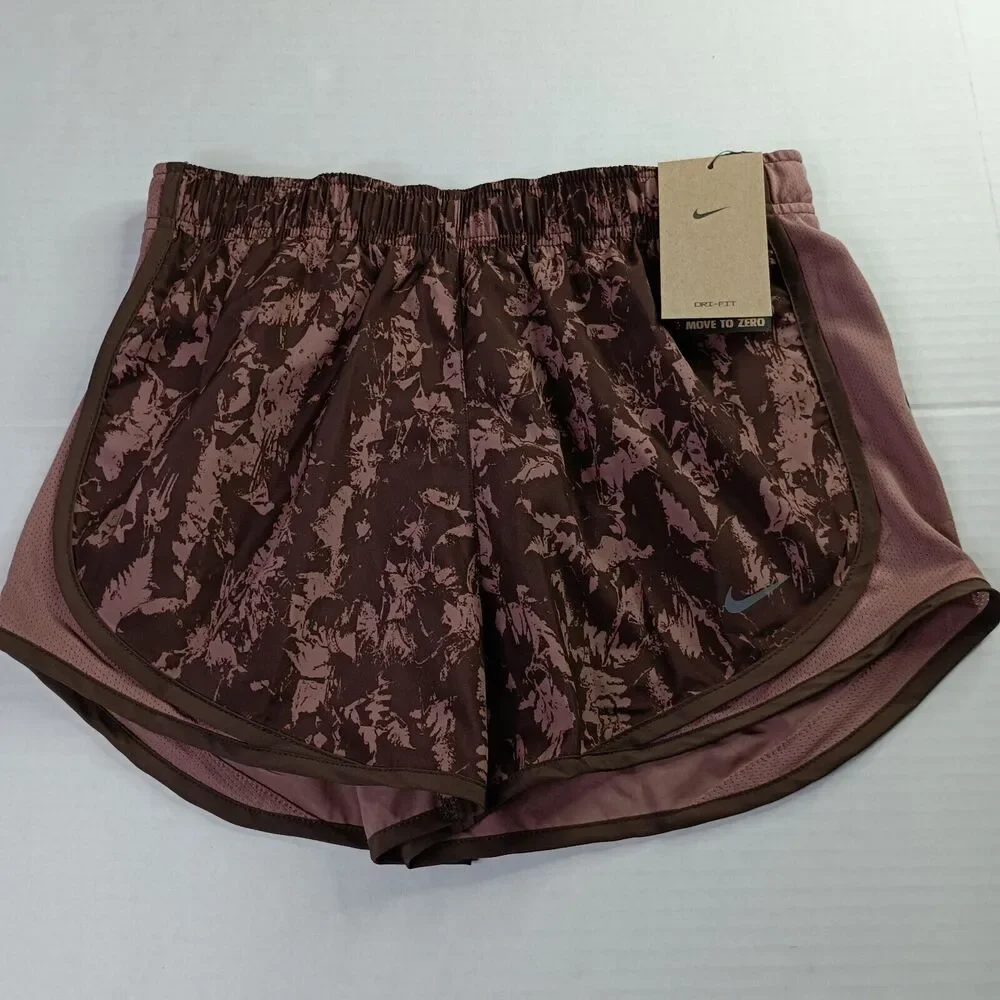 Nike Women's Smokey Mauve Tempo Printed Running Shorts Size S Small (FZ3482-509)